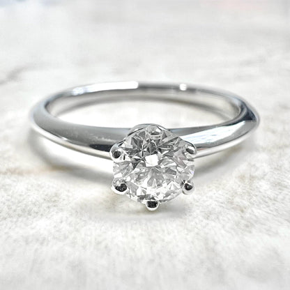 Tiffany & Co. Platinum 0.32 CT H VVS2 Diamond Solitaire Engagement Ring - WeilJewelry