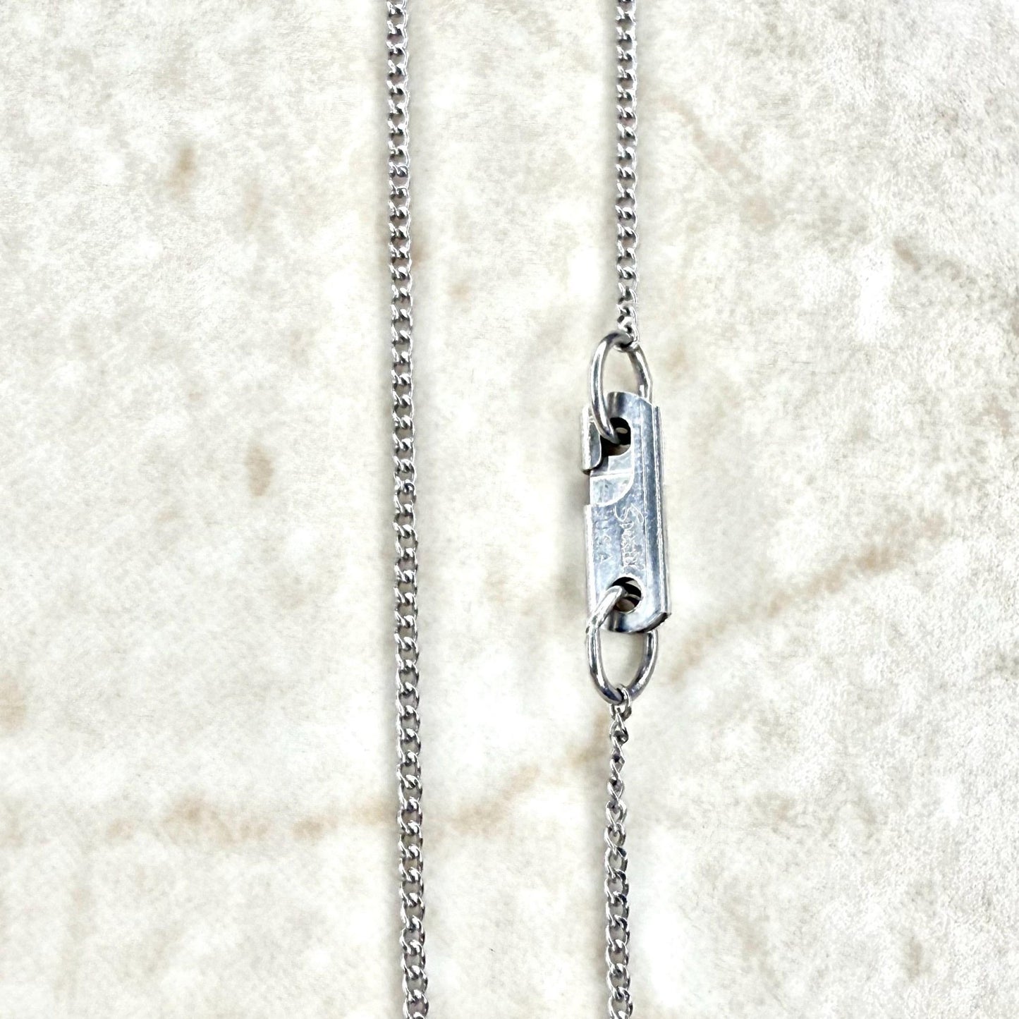 USA Made Solid 14K White Gold 18 - Inch Curb Chain Necklace 1 MM - WeilJewelry