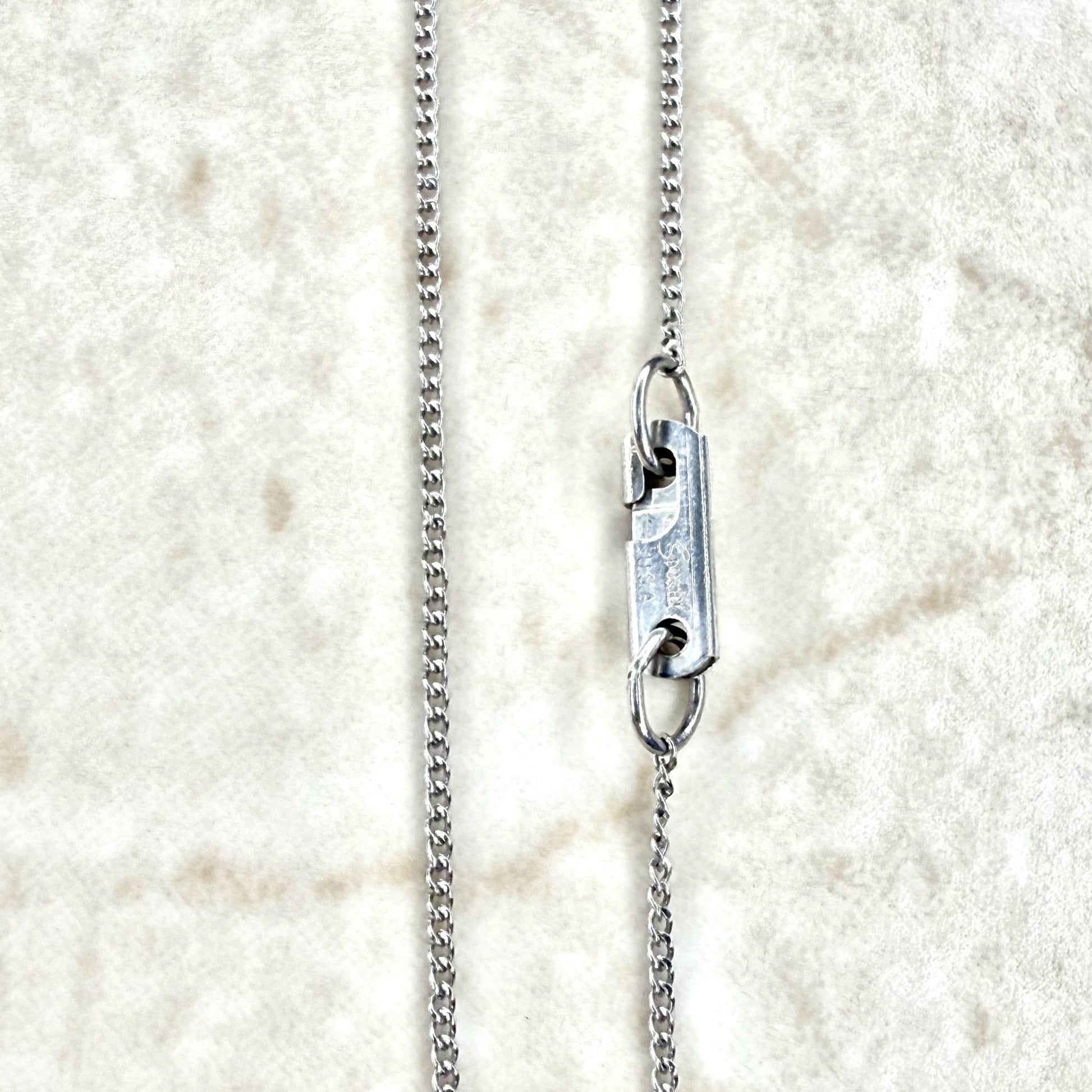 USA Made Solid 14K White Gold 18 - Inch Curb Chain Necklace 1 MM - WeilJewelry