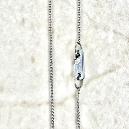 USA Made Solid 14K White Gold 18 - Inch Curb Chain Necklace 1 MM - WeilJewelry