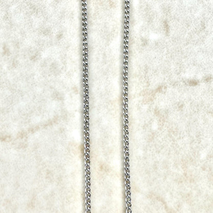 USA Made Solid 14K White Gold 18 - Inch Curb Chain Necklace 1 MM - WeilJewelry