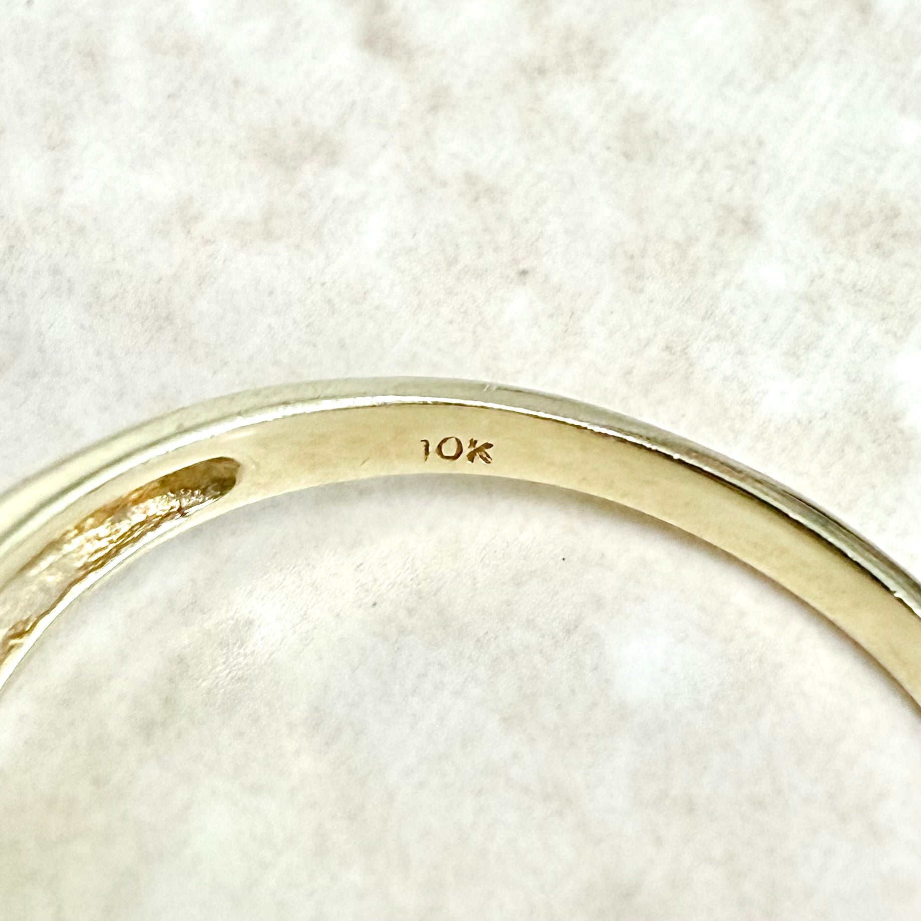 Vintage 10 Karat Two - Tone Diamond Crossover Ring - WeilJewelry