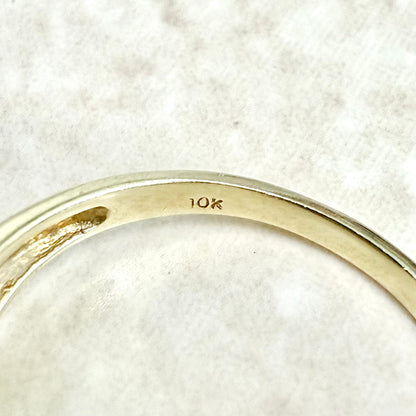 Vintage 10 Karat Two - Tone Diamond Crossover Ring - WeilJewelry