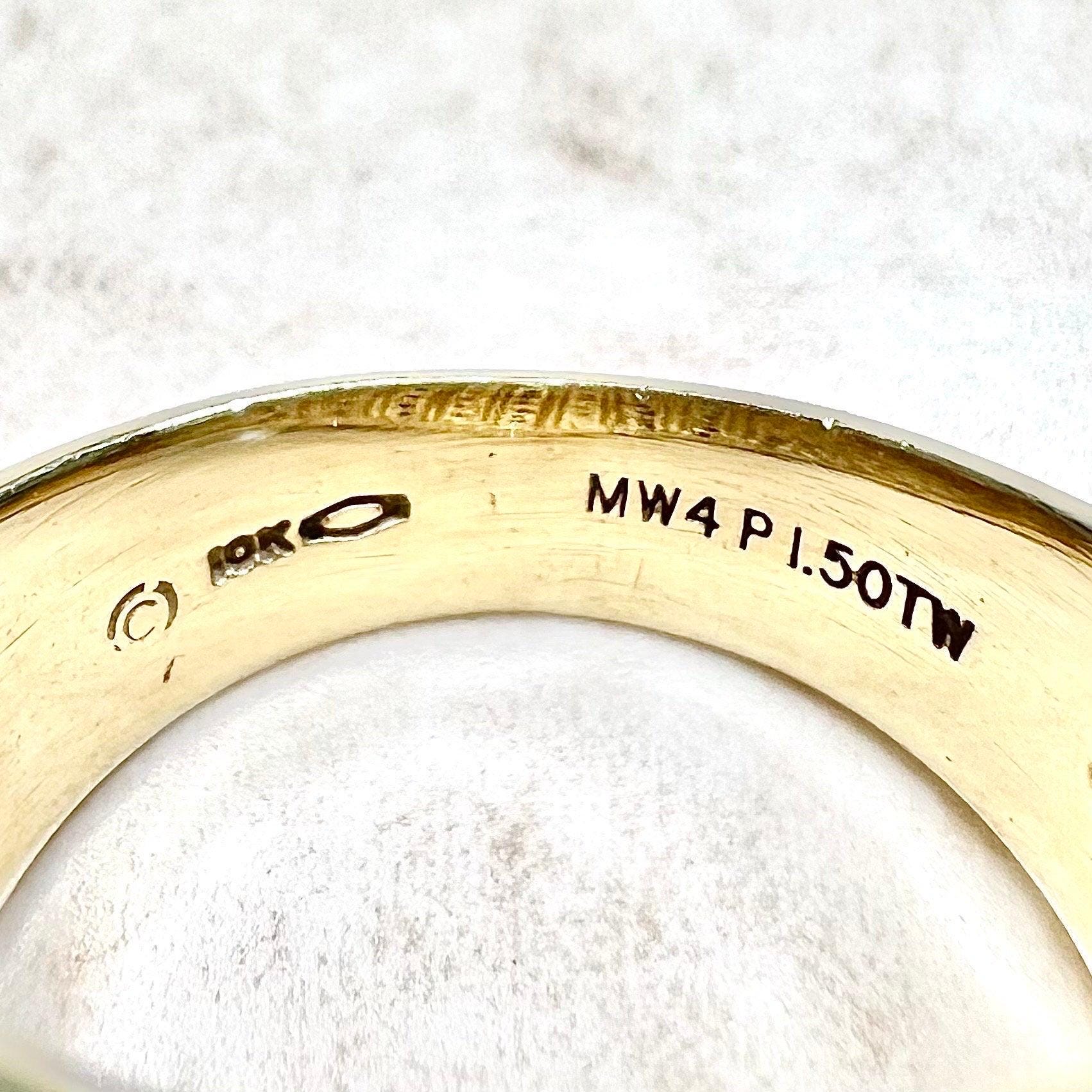 Vintage 10 Karat Yellow Gold 1.5 Carat Natural Diamond Dome Ring - WeilJewelry