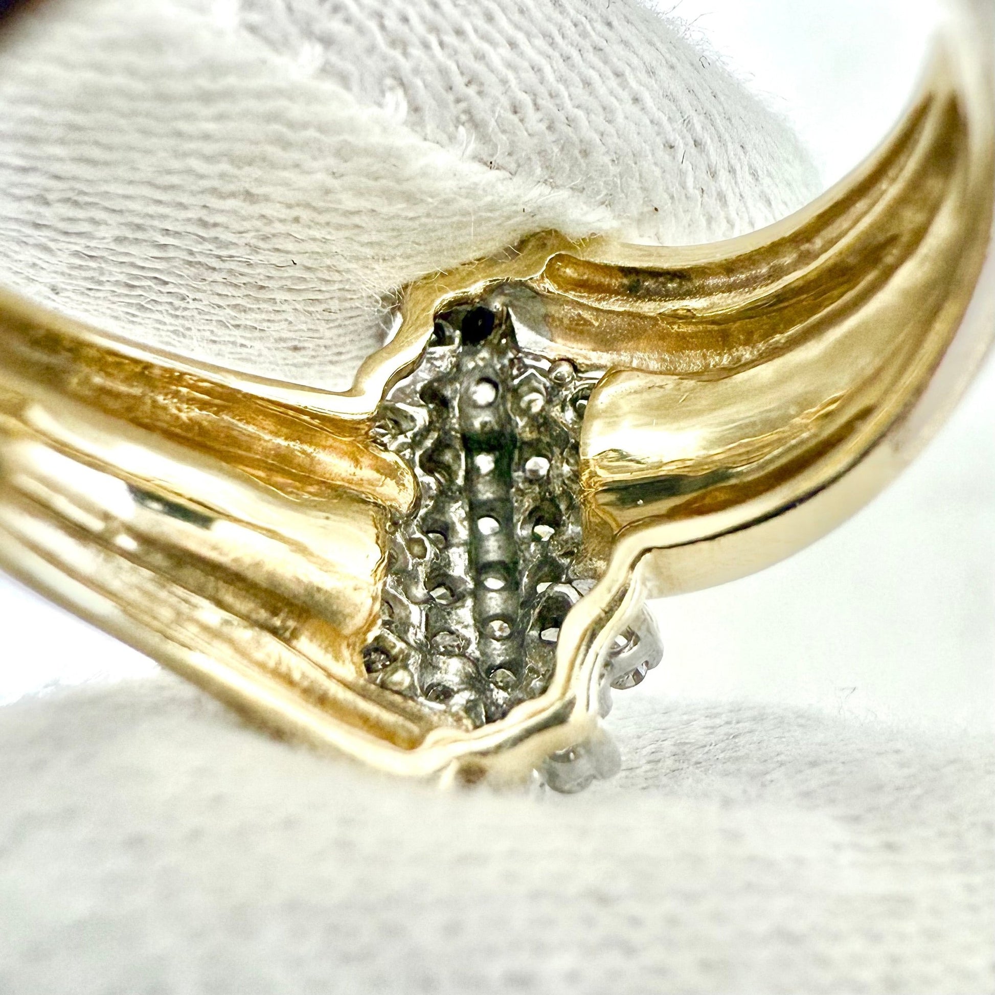 Vintage 14 Karat Two - Tone Gold 1/2 Carat Diamond Cluster Ring - WeilJewelry