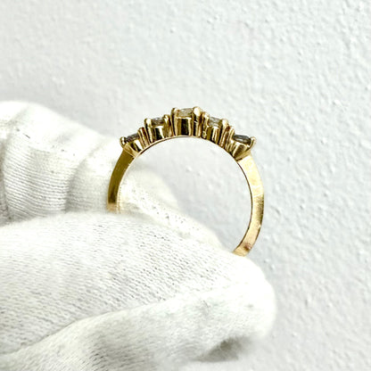 Vintage 14 Karat Yellow Gold 0.55 Carat Graduated 5 - Stone Diamond Ring - WeilJewelry