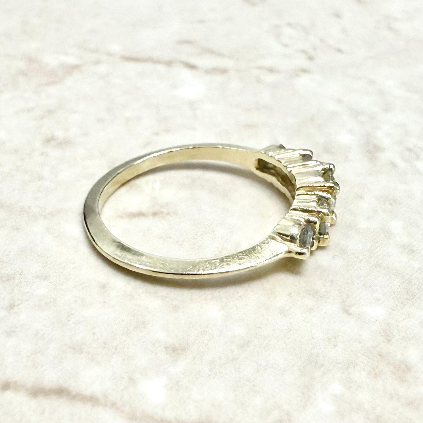 Vintage 14 Karat Yellow Gold 0.55 Carat Graduated 5 - Stone Diamond Ring - WeilJewelry