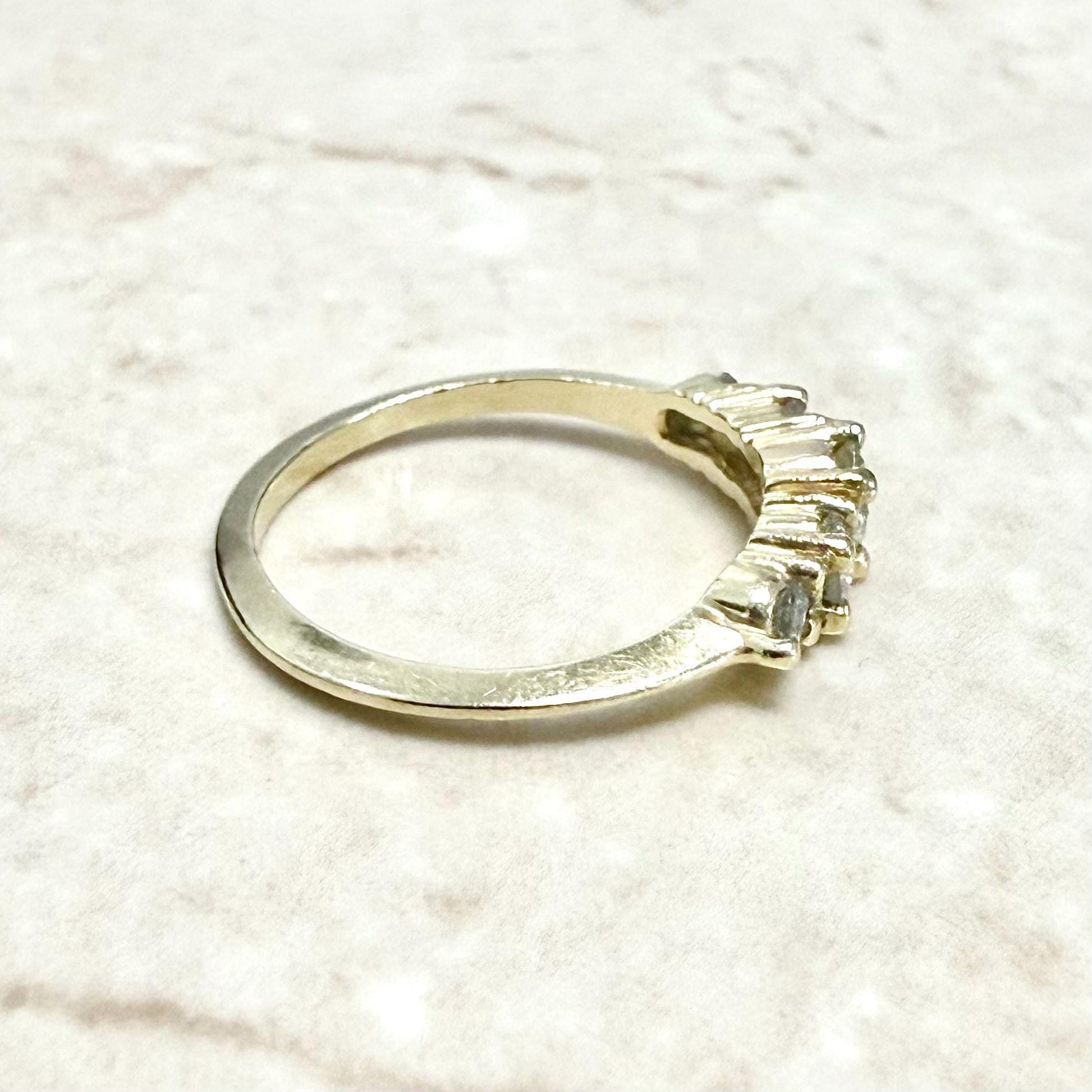 Vintage 14 Karat Yellow Gold 0.55 Carat Graduated 5 - Stone Diamond Ring - WeilJewelry