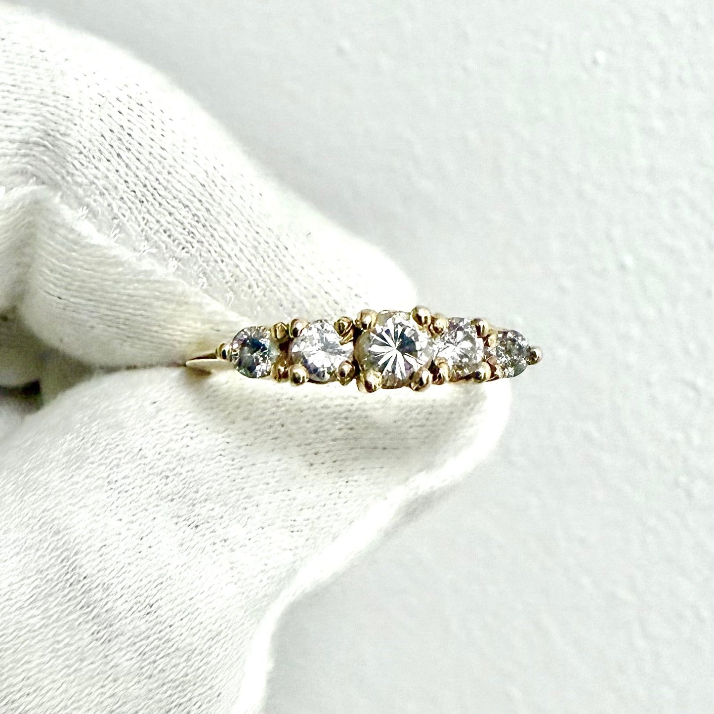 Vintage 14 Karat Yellow Gold 0.55 Carat Graduated 5 - Stone Diamond Ring - WeilJewelry
