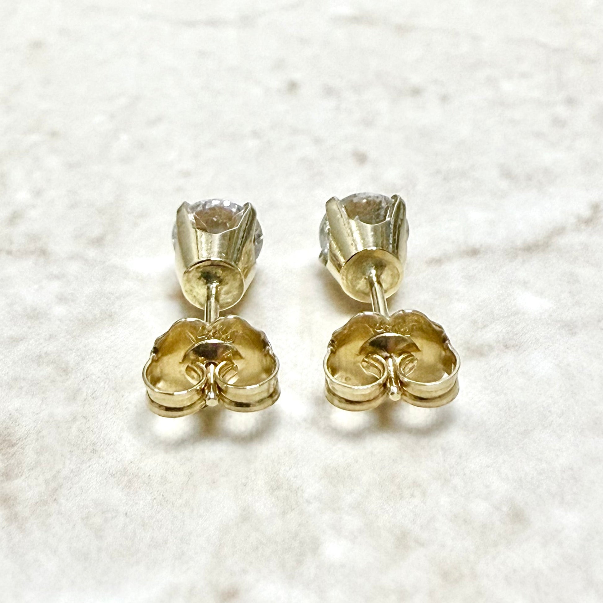 Vintage 14 Karat Yellow Gold 1 CTTW Natural Diamond Stud Earrings - WeilJewelry