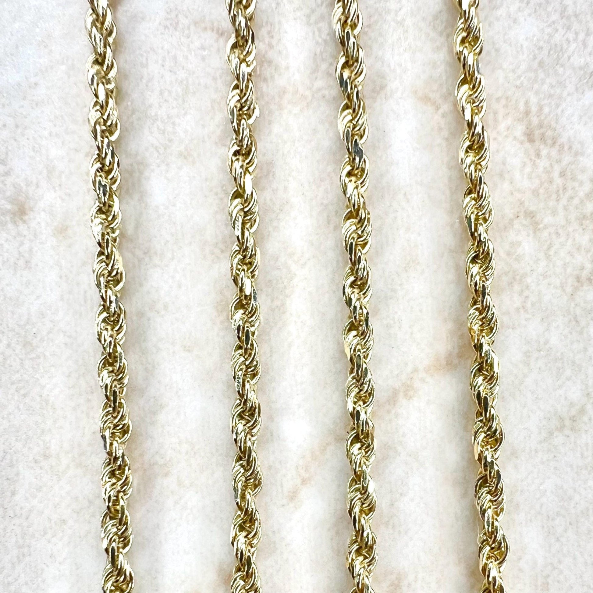 Vintage 14 Karat Yellow Gold 14 - Inch Rope Chain Necklace - WeilJewelry