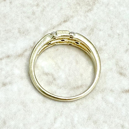 Vintage 14 Karat Yellow Gold Natural Diamond Band Ring - WeilJewelry