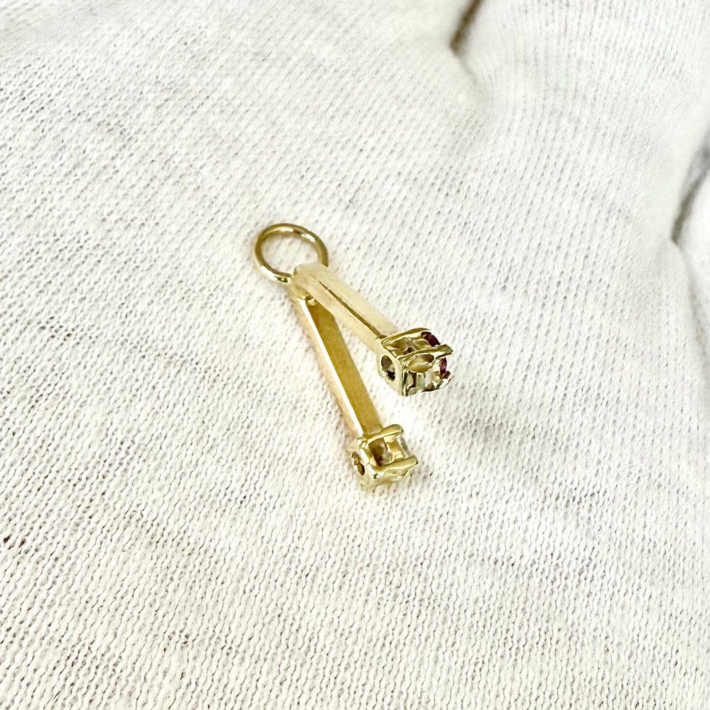 Vintage 14 Karat Yellow Gold Natural Ruby & Diamond Pendant - WeilJewelry