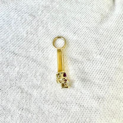 Vintage 14 Karat Yellow Gold Natural Ruby & Diamond Pendant - WeilJewelry