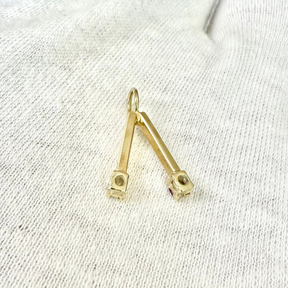 Vintage 14 Karat Yellow Gold Natural Ruby & Diamond Pendant - WeilJewelry