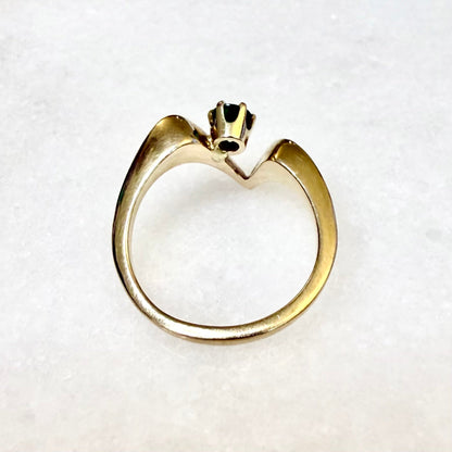 Vintage 14 Karat Yellow Gold Natural Tsavorite Garnet Solitaire Ring - WeilJewelry