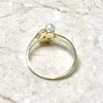 Vintage 14 Karat Yellow Gold Pearl Toi & Moi Ring - WeilJewelry