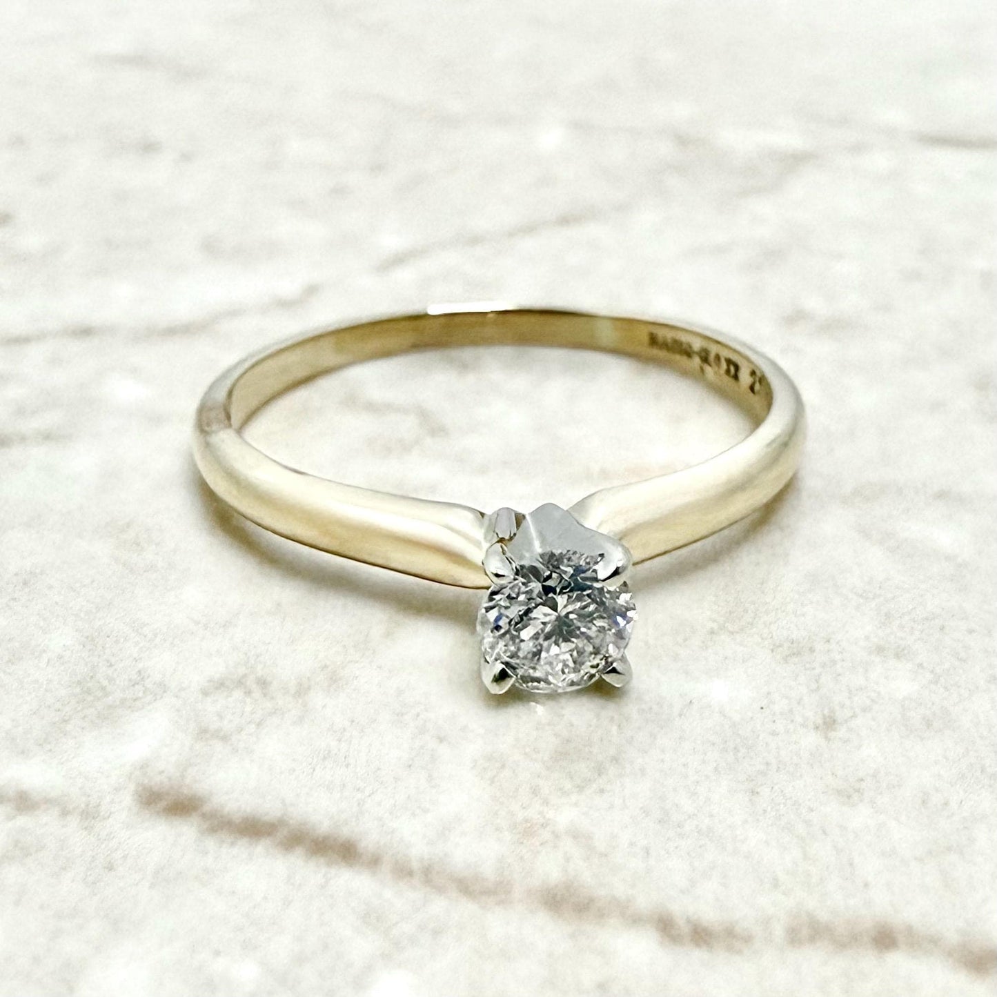 Vintage 14K Gold 0.28 Carat Diamond Solitaire Engagement Ring - WeilJewelry