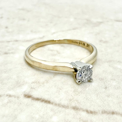 Vintage 14K Gold 0.28 Carat Natural Diamond Engagement Ring Set - WeilJewelry