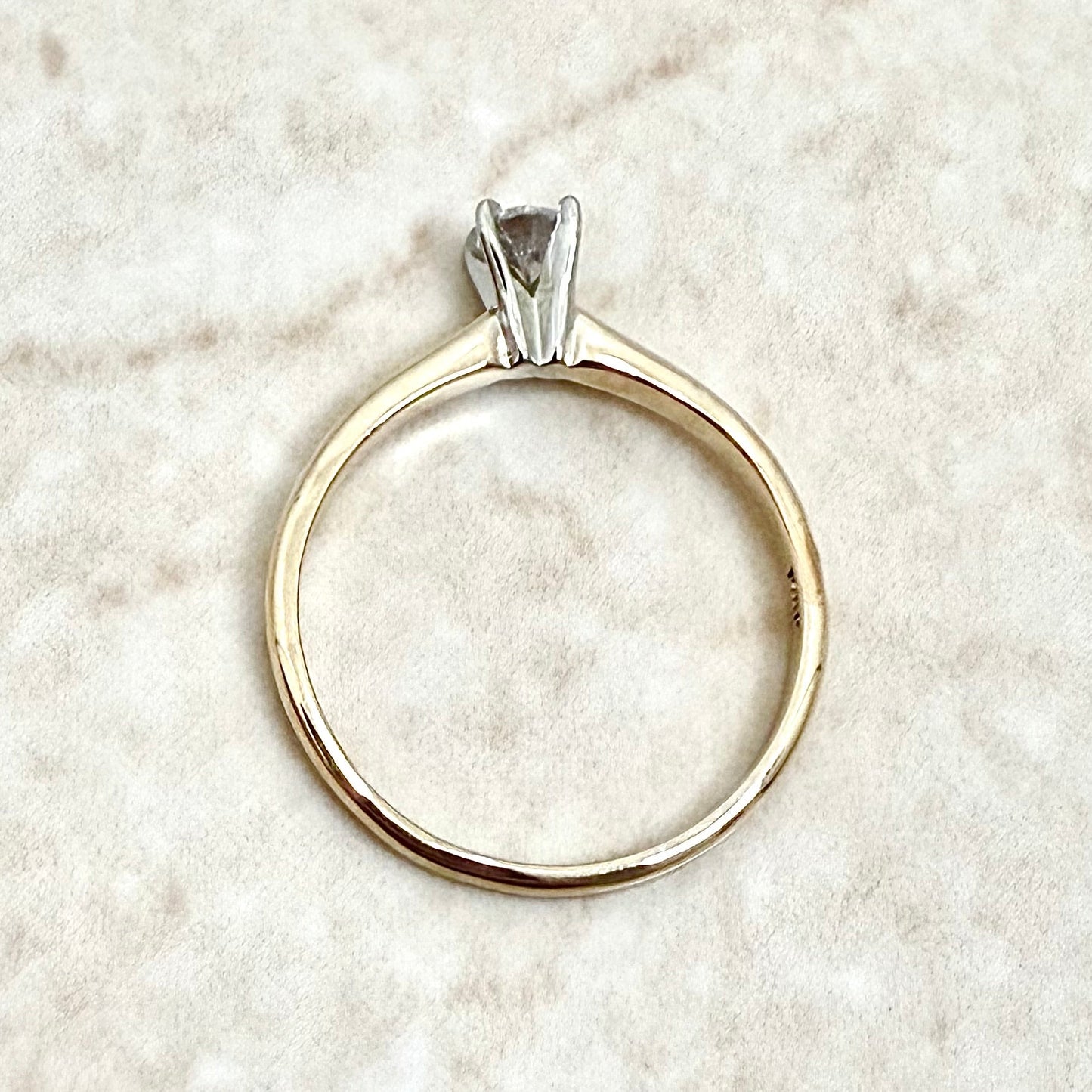 Vintage 14K Gold 0.28 Carat Natural Diamond Engagement Ring Set - WeilJewelry