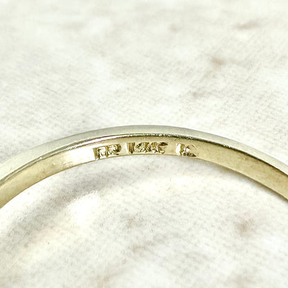 Vintage 14K Two - Tone Gold 0.42 Carat Diamond Solitaire Engagement Ring - WeilJewelry