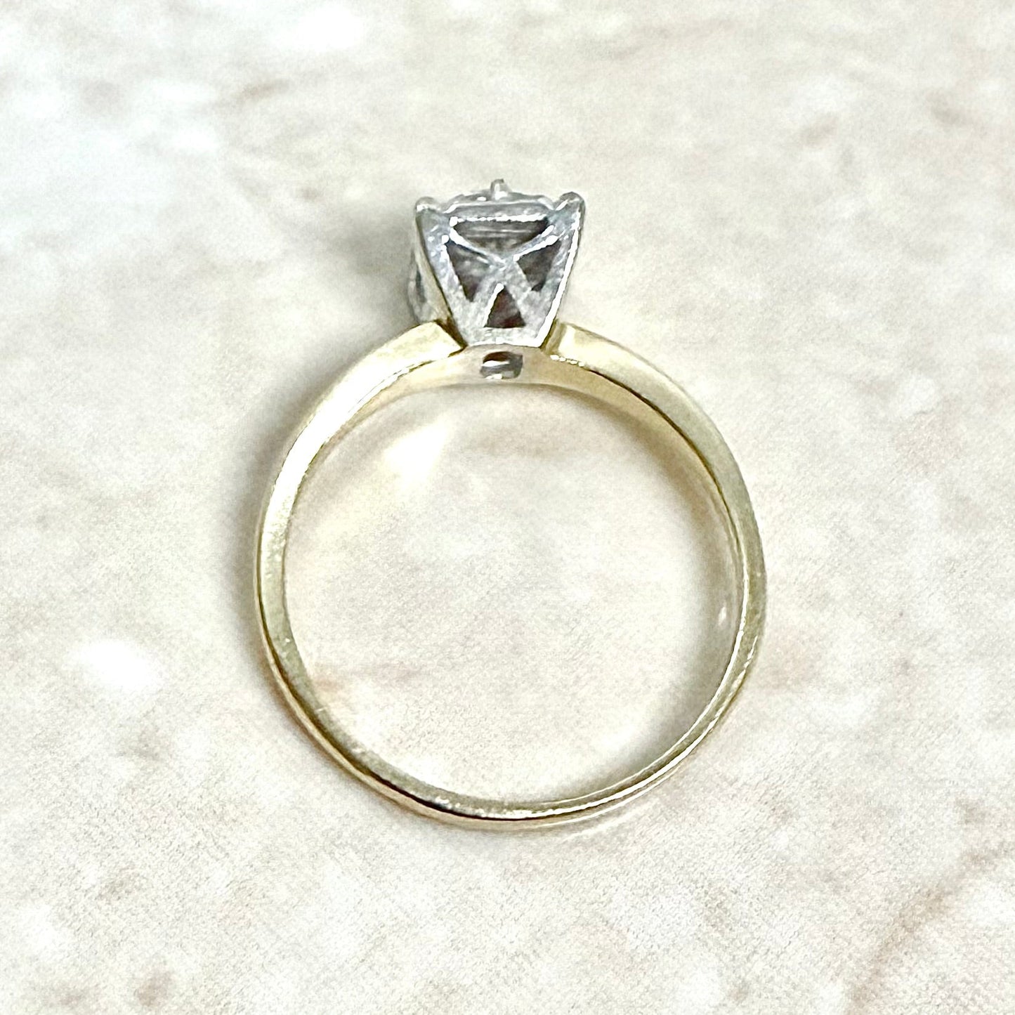Vintage 14K Two - Tone Gold 0.42 Carat Diamond Solitaire Engagement Ring - WeilJewelry