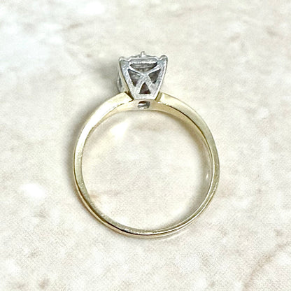 Vintage 14K Two - Tone Gold 0.42 Carat Diamond Solitaire Engagement Ring - WeilJewelry