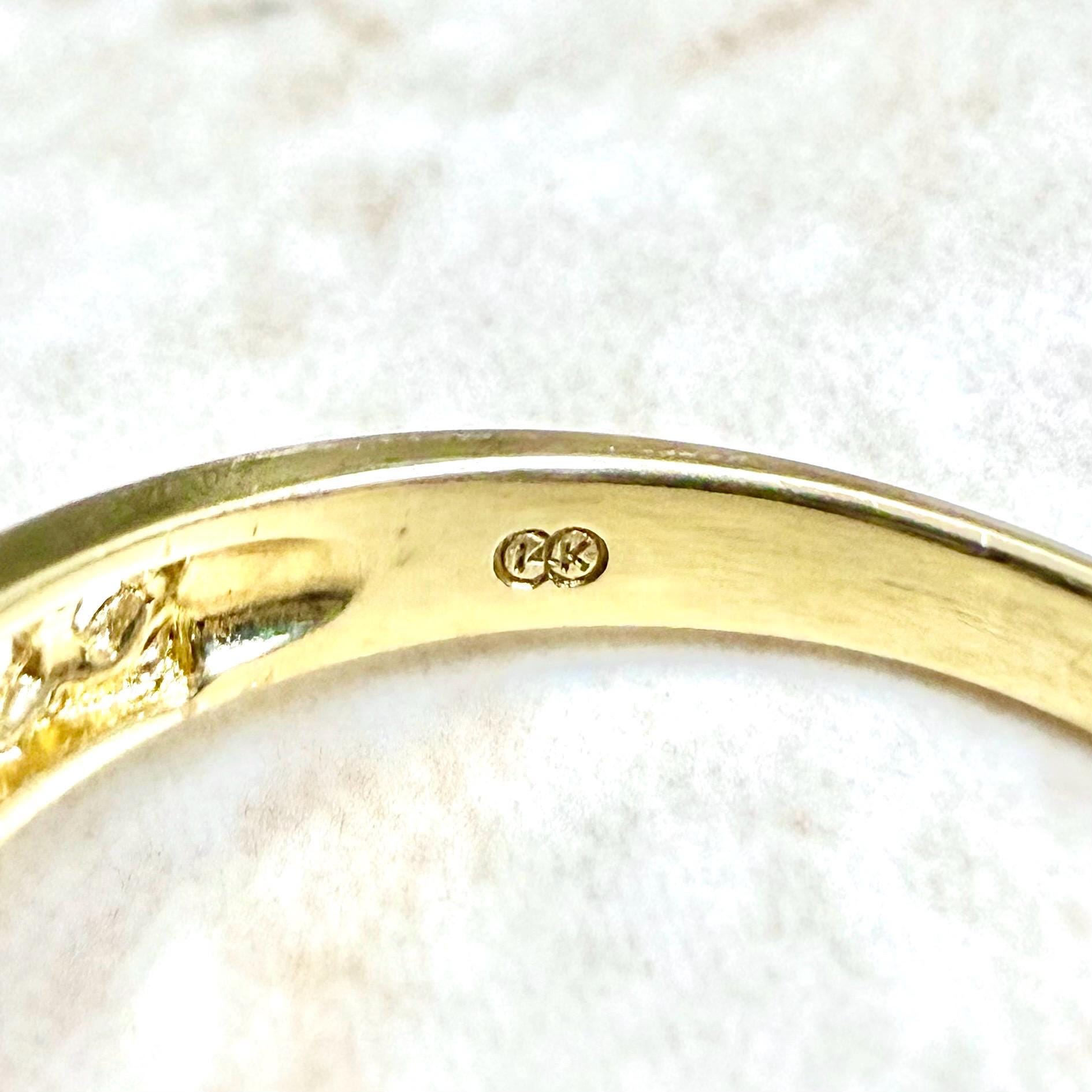 Vintage 14K Two - Tone Gold Natural Untreated Ruby & Diamond Halo Ring - WeilJewelry