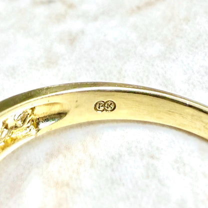 Vintage 14K Two - Tone Gold Natural Untreated Ruby & Diamond Halo Ring - WeilJewelry