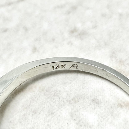 Vintage 14K White Gold 0.52 CT Natural Diamond Solitaire Engagement Ring - WeilJewelry