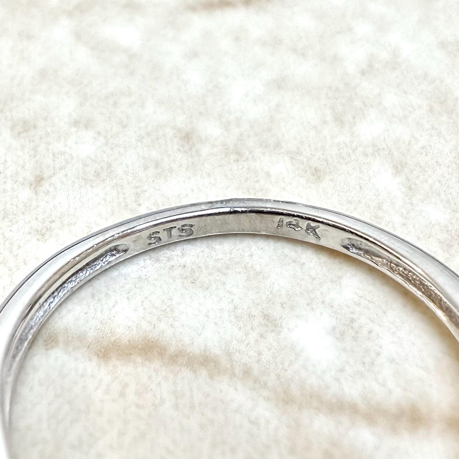 Vintage 14K White Gold Natural Diamond & Sapphire Ring - WeilJewelry