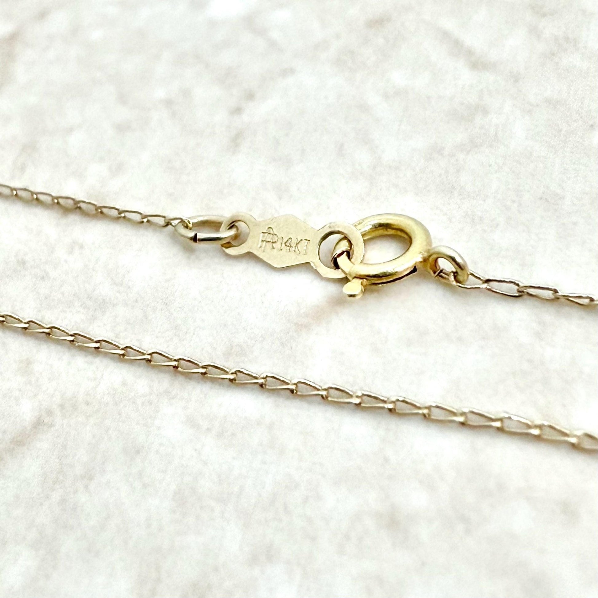 Vintage 14K Yellow Gold 0.17 Carat Natural Diamond Solitaire Pendant Necklace - WeilJewelry