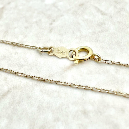 Vintage 14K Yellow Gold 0.17 Carat Natural Diamond Solitaire Pendant Necklace - WeilJewelry