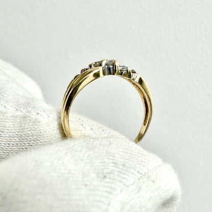 Vintage 14K Yellow Gold 0.18 Carat Natural Diamond Band Ring - WeilJewelry