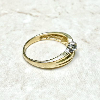 Vintage 14K Yellow Gold 0.18 Carat Natural Diamond Band Ring - WeilJewelry