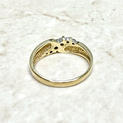Vintage 14K Yellow Gold 0.18 Carat Natural Diamond Band Ring - WeilJewelry