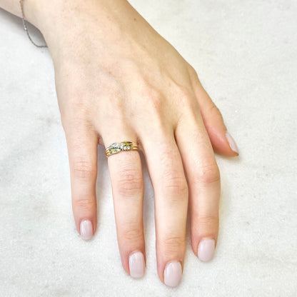 Vintage 14K Yellow Gold 0.18 Carat Natural Diamond Band Ring - WeilJewelry