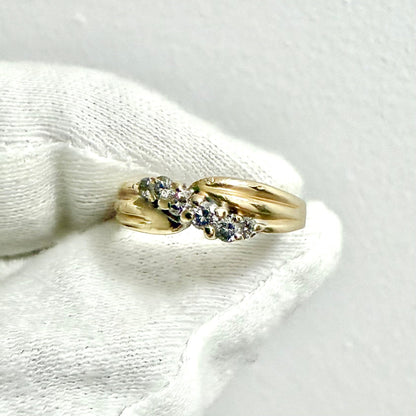 Vintage 14K Yellow Gold 0.18 Carat Natural Diamond Band Ring - WeilJewelry