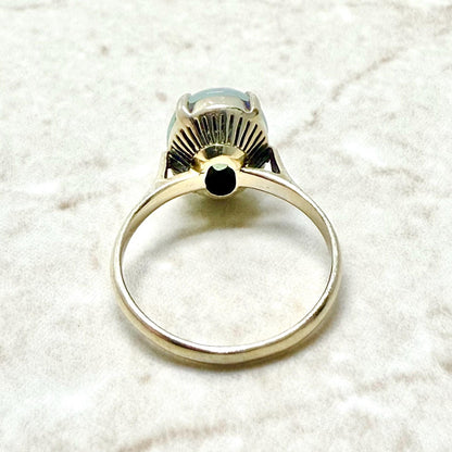 Vintage 14K Yellow Gold 2.88 Carats Natural Jadeite Ring - WeilJewelry