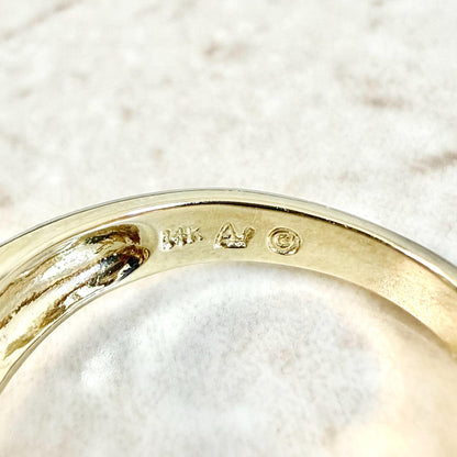 Vintage 14K Yellow Gold Channel Set Natural Diamond & Ruby Band Ring - WeilJewelry