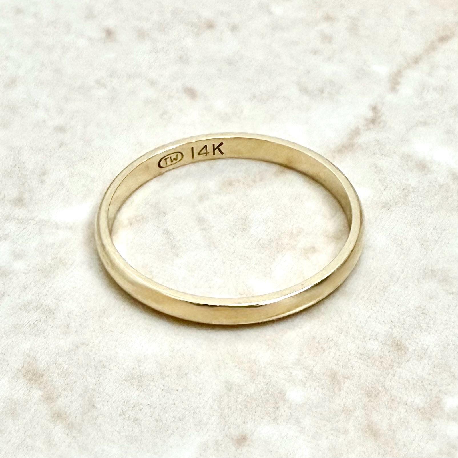 Vintage 14K Yellow Gold Dome Wedding Band Ring 2.10 MM - WeilJewelry