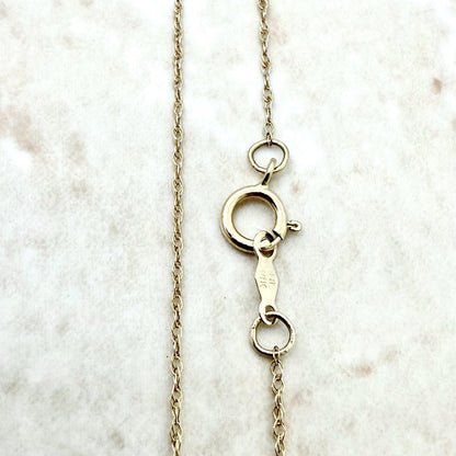 Vintage 14K Yellow Gold Natural 0.15 Carat Diamond Solitaire Pendant Necklace - WeilJewelry