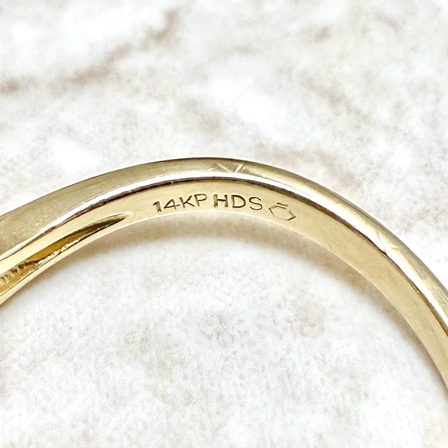 Vintage 14K Yellow Gold Natural Pear Shape Emerald & Diamond Bypass Ring - WeilJewelry