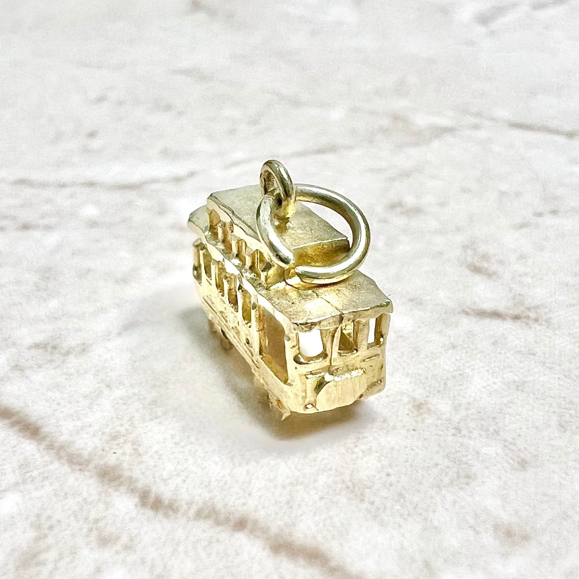 Vintage 14K Yellow Gold San Francisco Cable Car Charm - WeilJewelry