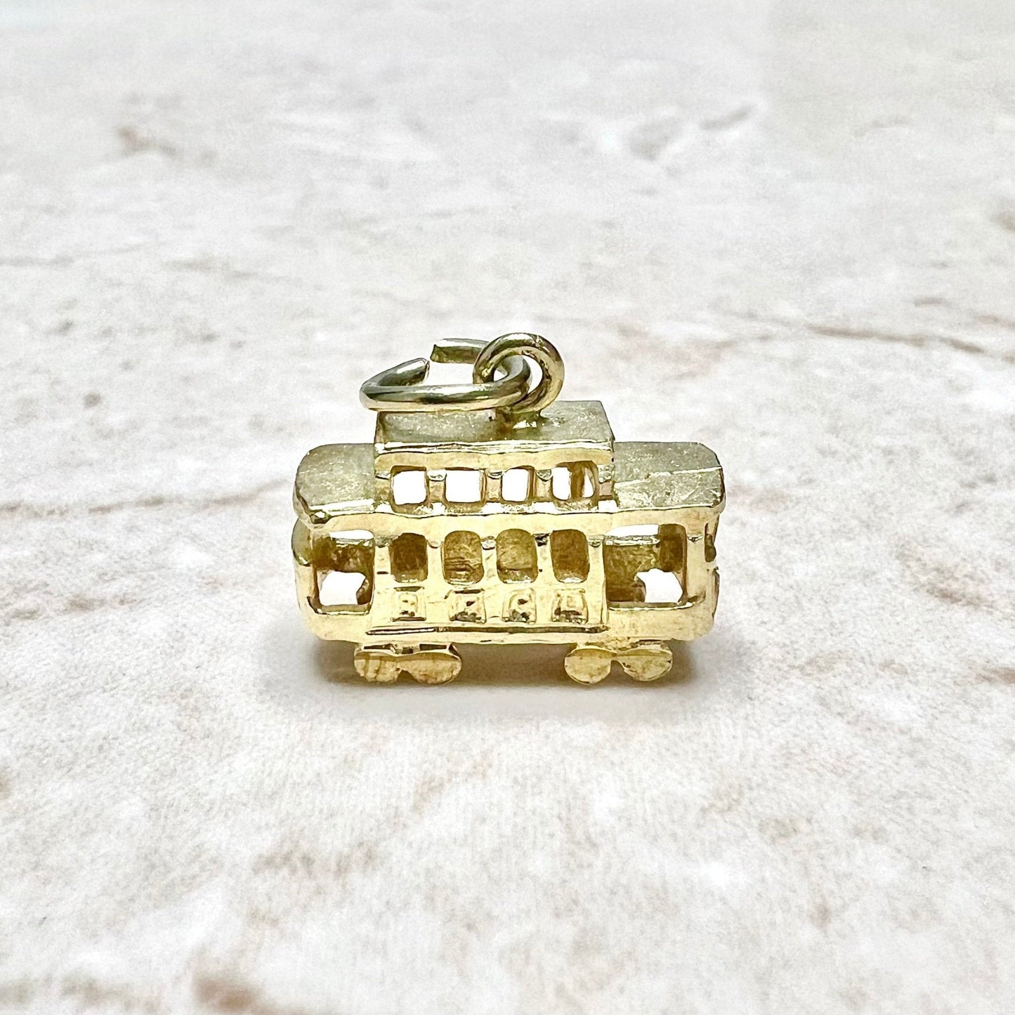 Vintage 14K Yellow Gold San Francisco Cable Car Charm - WeilJewelry