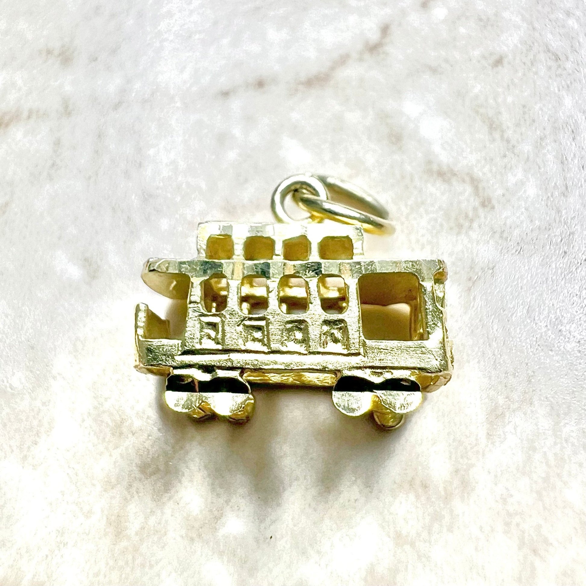 Vintage 14K Yellow Gold San Francisco Cable Car Charm - WeilJewelry