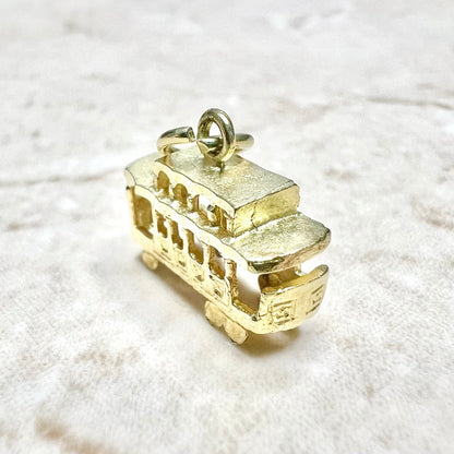 Vintage 14K Yellow Gold San Francisco Cable Car Charm - WeilJewelry