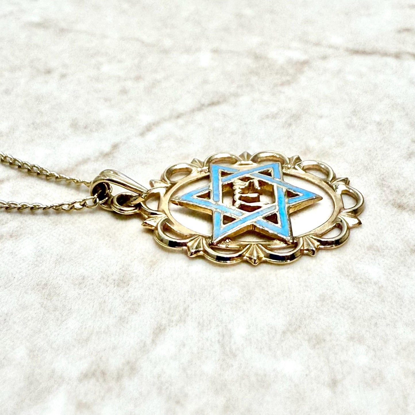 Vintage 14K Yellow Gold Star Of David Pendant Necklace - Yellow Gold Magen David Zion Necklace - Star Of David Necklace - Jewish Necklace - WeilJewelry