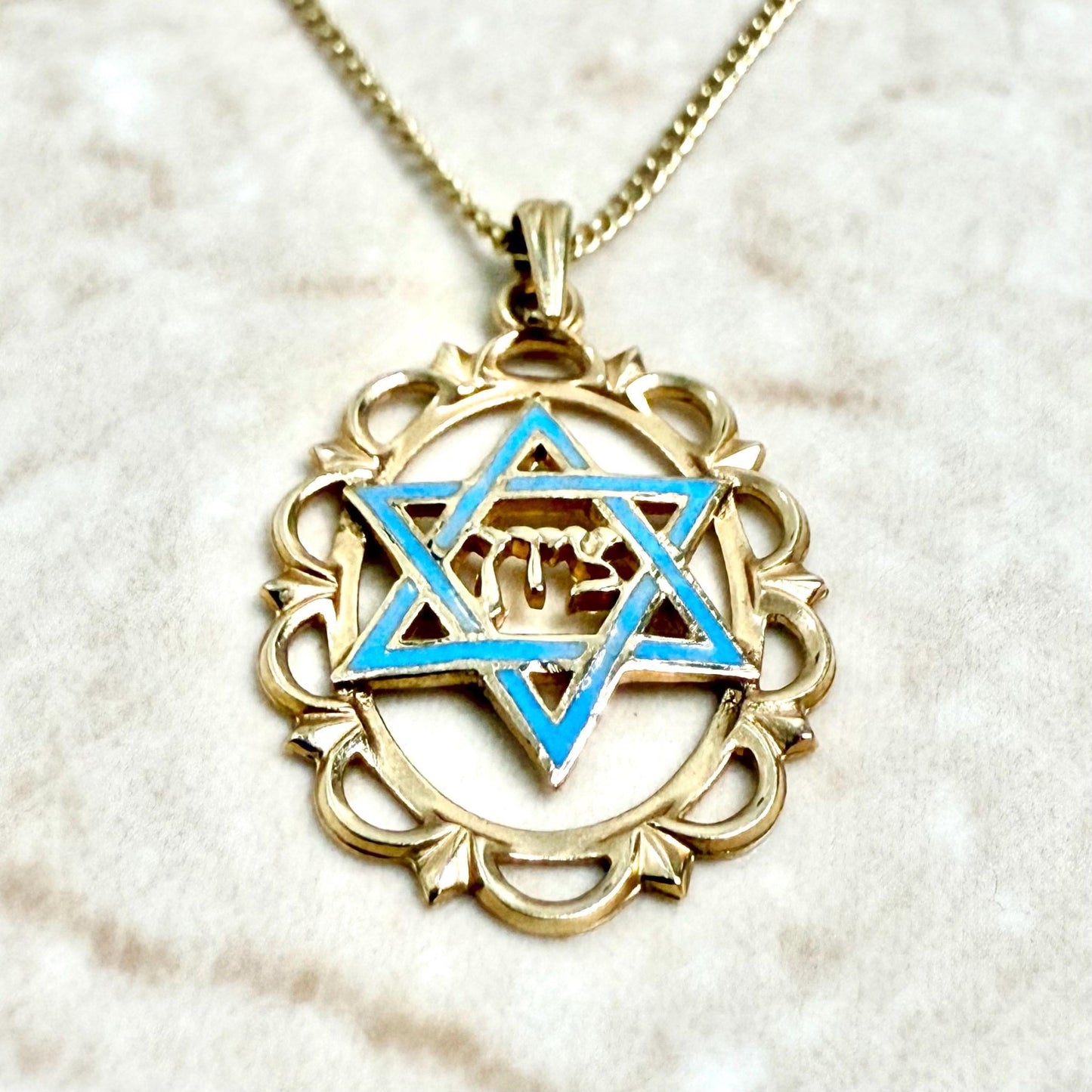Vintage 14K Yellow Gold Star Of David Pendant Necklace - Yellow Gold Magen David Zion Necklace - Star Of David Necklace - Jewish Necklace - WeilJewelry