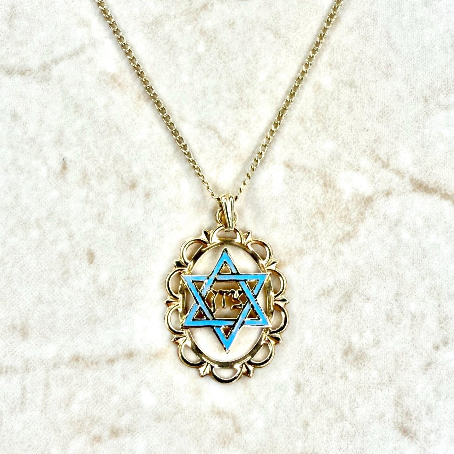Vintage 14K Yellow Gold Star Of David Pendant Necklace - Yellow Gold Magen David Zion Necklace - Star Of David Necklace - Jewish Necklace - WeilJewelry